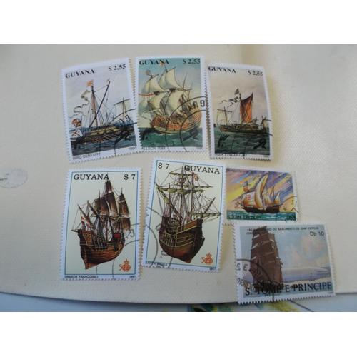 1 Lot De  5 Timbres Guyana+ 2 Tome Princie Obliteres Neufs