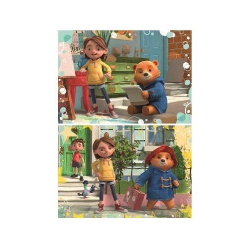Puzzle Enfant 2 X 20 Pieces - Ours Paddington A La Maison / En Promenade - Collection Dessin Animé