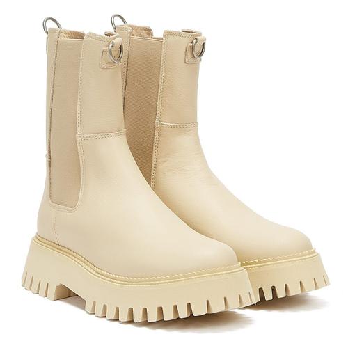 Bronx Groovsy High Chelsea Bottes Beiges Pour