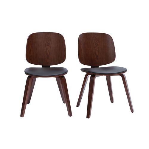 Chaises Bois Foncé Et Noir (Lot De 2) Beck