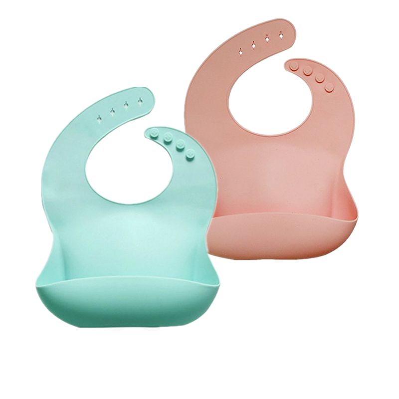 Bavoirs Bébé En Silicone Pour Nouveau-Nés Enfants En Bas Âge, Facilement Nettoyé, (2pcs)