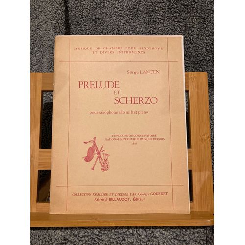 Serge Lancen Prélude Et Scherzo Saxophone Alto Piano Partition Ed. Billaudot