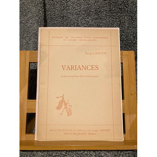 Serge Lancen Variances Pour Saxophone Alto Piano Partition Ed. Billaudot