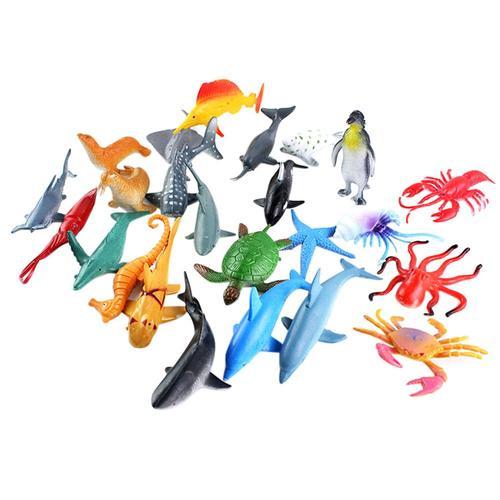 Jouets Éducatifs, Ensemble De Modèle Animal Marin 24pcs Jouet Simulation En Plastique Océan Animaux Mer Créatures Modèle Jouets Éducatifs