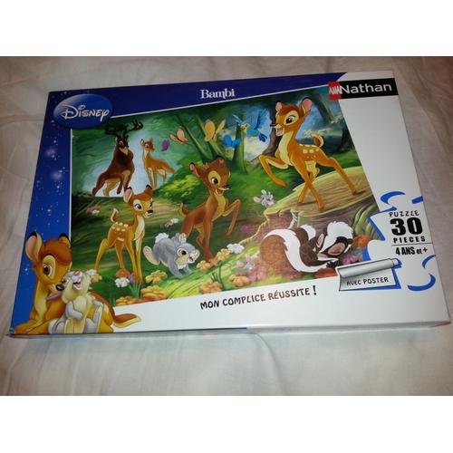 Puzzle 30 Pièces Bambi Disney Nathan Avec Poster Pour 4 Ans Et +