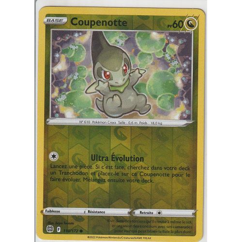 Carte Pokemon - Coupenotte - 110/172 - Reverse - Épée Et Bouclier 9 - Stars Etincelantes - Eb9 - Vf