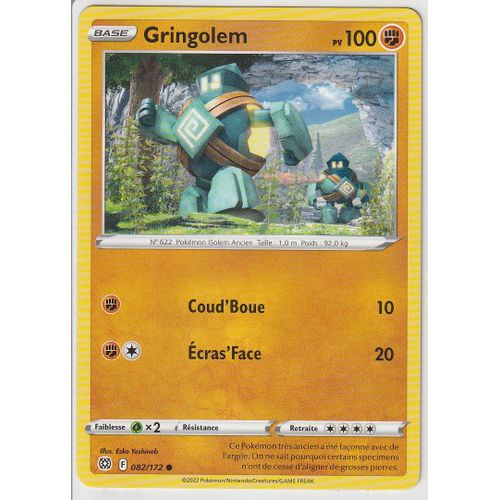 Carte Pokemon - Gringolem - 082/172 - Épée Et Bouclier 9 - Stars Etincelantes - Eb9 - Vf