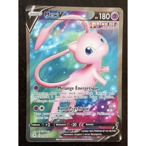 Carte Pokémon Mew V Full Art 250/264 Point De Fusion.