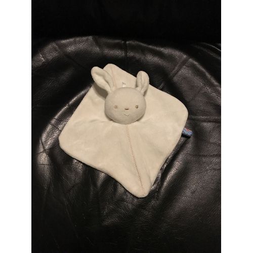 Doudou Plat Lapin Blanc Carré Sucre D'orge