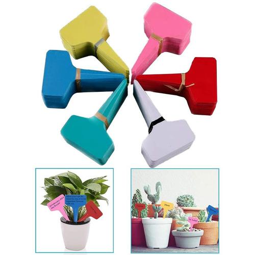 120 Pièces T-Type Etiquettes En Plastique, Étiquettes De Jardin Imperméable, Plant Markers & Labels, Multicolores,6*10cm