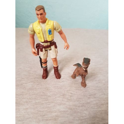 Figurine Jurassic Park 1993 Kenner Robert Muldoon Avec Un Dinosaure 