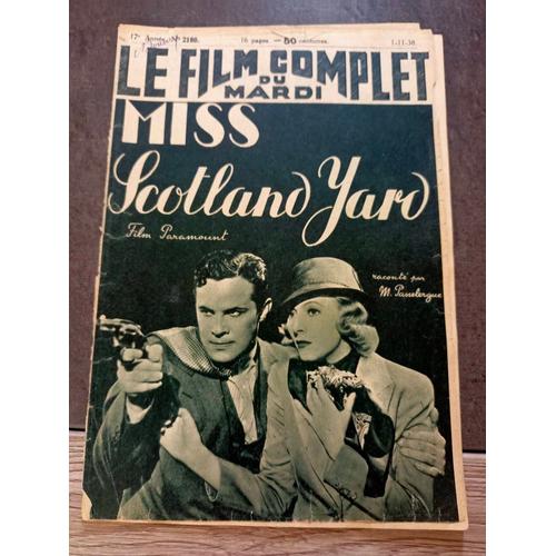 Le Film Complet Du Mardi, Scotland Yard, N° 2180 , 17è Année , (01/11/1938)