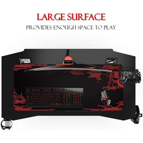 Bureau Gaming Dripex - Noir - 110x67cm - Surface en fibre de