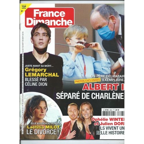France Dimanche 14/05/2021 Albert 2, Grégory Lemarchal, Ophélie Winter Julien Doré, Bob Marley , Yves Duteil, Valentin Montand, Michel Sardou, Diane Tell, Amaury Vassili, Laura Smet, Gérard Klein