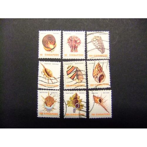51 Singapour Singapour 1977 / Faune Marine / Yvert 262 / 270 Fu Série Incomplète