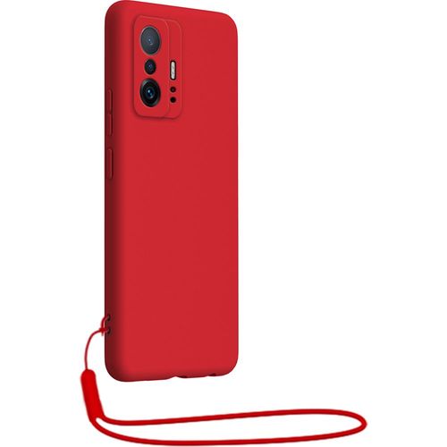 Coque Xiaomi 11t / 11t Pro Silicone + Dragonne Assortie Rouge Bigben