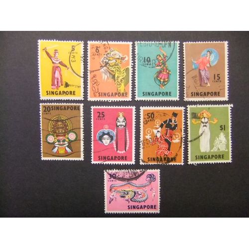 51 Singapour Singapour 1968 / Danses Costumes Populaires / Yvert 82 / 91 Fu Manquant N°90