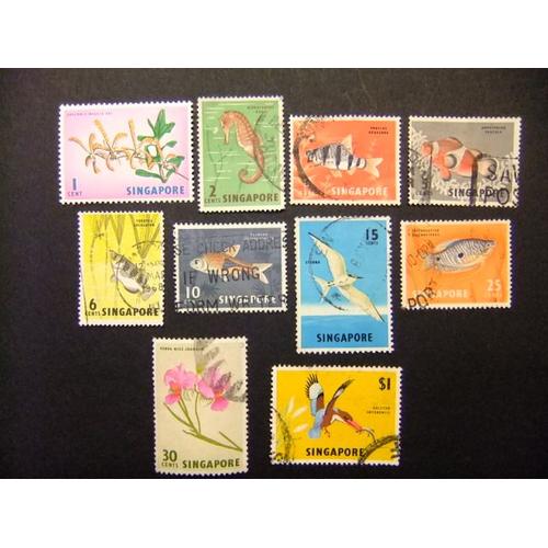 51 Singapour Singapour 1962 / Faune Marine / Yvert 52 A / 62 Fu Incomplet