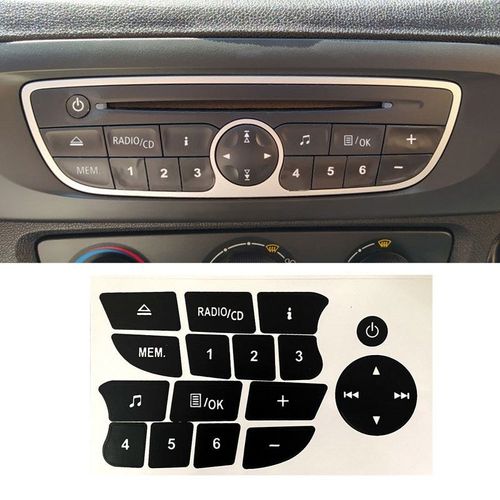 Autocollants De Réparation De Lèvent De Voiture,Radio Cd,Audio,Noir,Pour Twingo,Renault Clio Et Megane 2009-2011