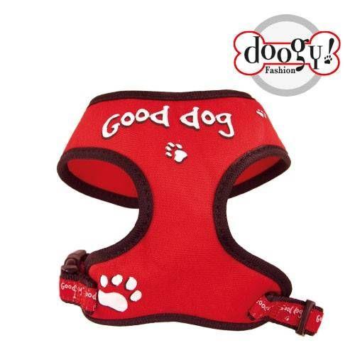 Harnais Tee-Shirt Nylon Fantaisie Doogy Rouge "Good Dog" Taille Xs