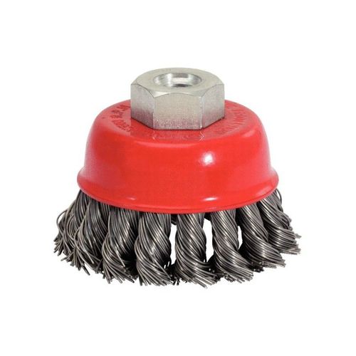 Brosse conique acier torsadé 0,5 mm, Ø 65 mm
