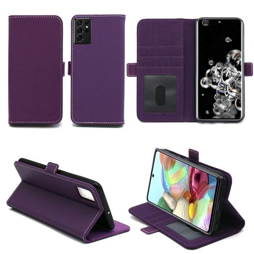 Samsung Galaxy S22 Ultra 5g Etui Protection Portefeuille Violet À Rabat Avec Porte Cartes - Housse Samsung Galaxy S22 Ultra 5g Folio Violette Coque Silicone Antichoc Smartphone 2022 - Accessoires Pochette Case