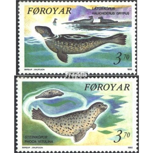 Danemark-Îles Féroé 235-236 (Édition Complète) Oblitéré 1992 Phoques