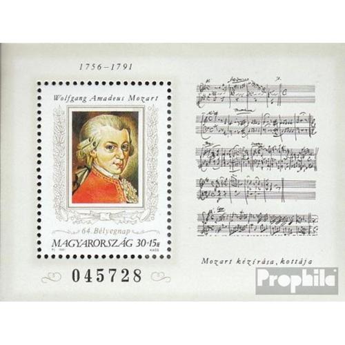 Hongrie Bloc 216a (Complète Edition) Neuf Avec Gomme Originale 1991 Mozart