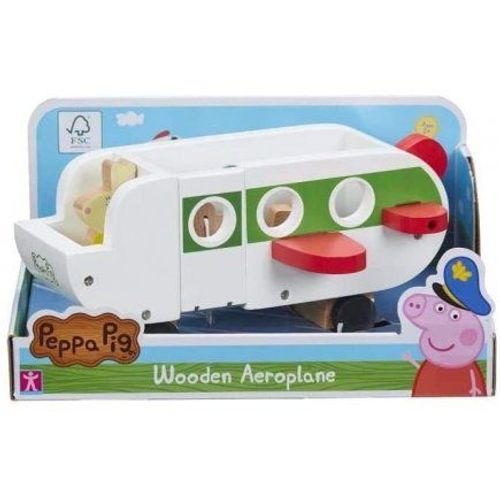 Coffret Peppa Pig : L'avion En Bois De Peppa Le Cochon 23 Cm + Figurine Lapin : Rebecca Rabbit - Nouveaut?