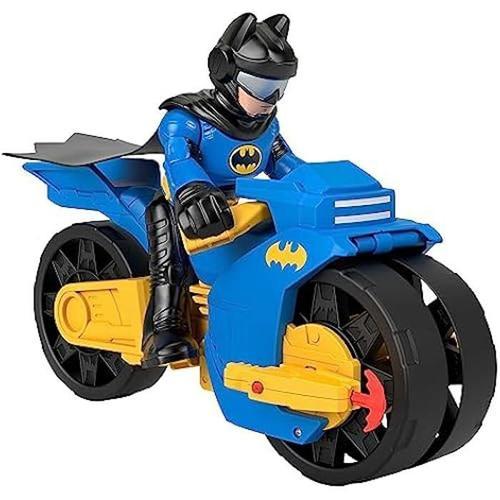 Figurine Batman Xl Avec Batcycle Xl - Fisher-Price - Imaginext Dc Super Friends - Lance-Projectile - Articulée