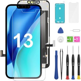 Ecran Iphone 13 6.1'', Écran Iphone 13 Lcd Complet Replacement, Écran Iphone 13 Tactile 3d Numériseur Assemblage Complet Cadre Étanche Autocollant+Protège-Écran