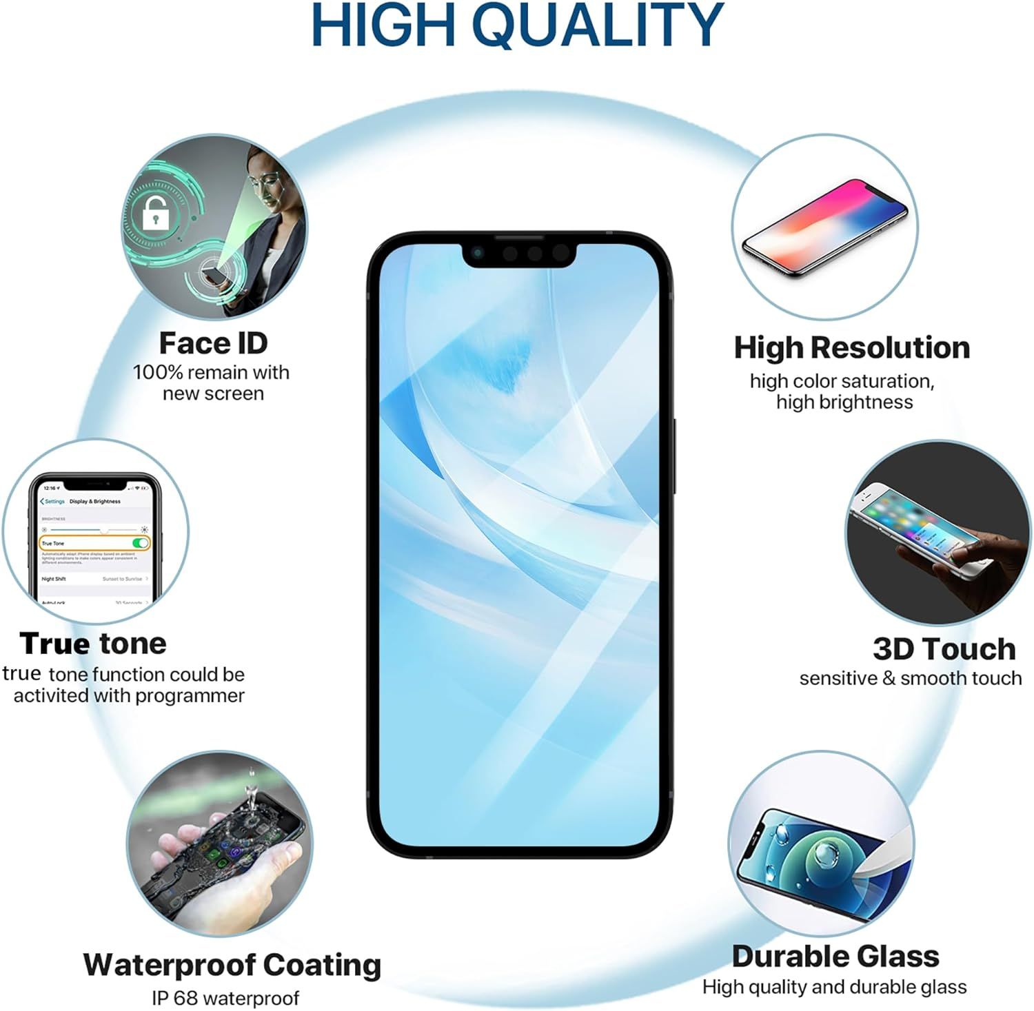 Ecran Iphone 13 6.1'', cran Iphone 13 Lcd Complet Replaceme... - 3