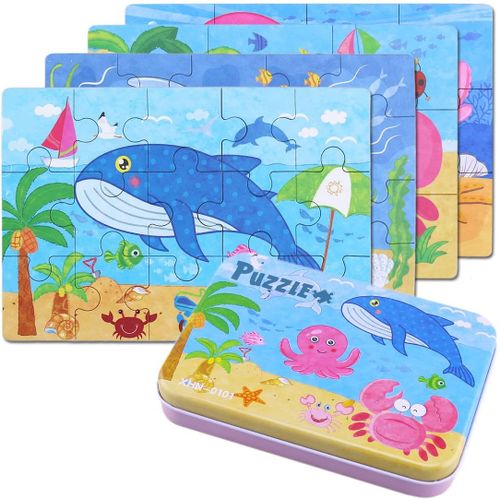 BBLIKE Puzzle pour enfants animaux marins pour enfants 5 puzzles convient pour les garçons et les filles à partir de 3 4 5 ans.
