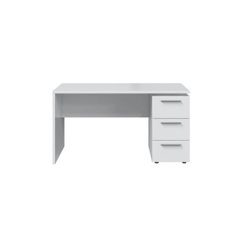 Bureau Timéo Avec Caisson 3 Tiroirs L138cm - Blanc