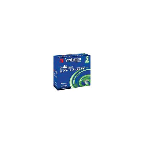 Verbatim DataLifePlus - 5 x DVD-RW - 4.7 Go 4x - boîtier CD