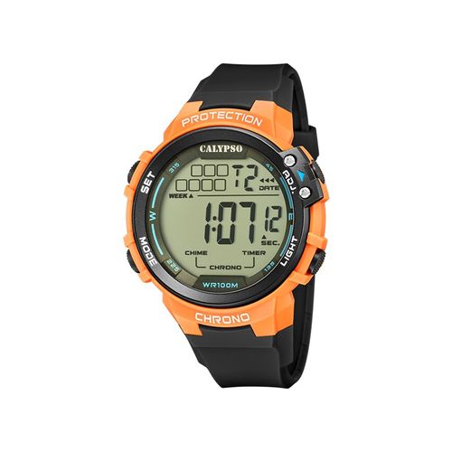 Calypso Montre Homme Chrono Résine Orange Silicone Noir K5817/4