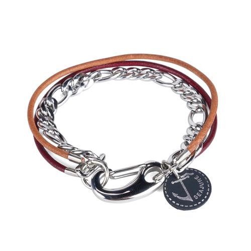 Bracelet Guam Seajure Chaã®Ne Et Cuir Marron