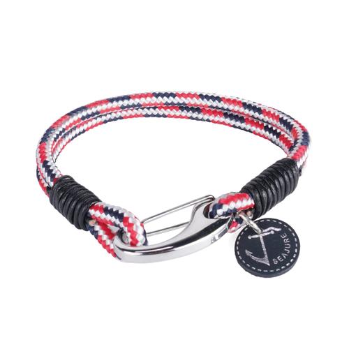 Bracelet Nautical Rope Maui Seajure Rouge, Bleu Et Blanc