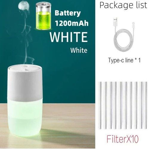 Humidificateur d'air sans fil méduse portable,diffuseur d'arômes,batterie 1200mAh aste,humidificateur d'huiles essentielles - Type 03 filterX10