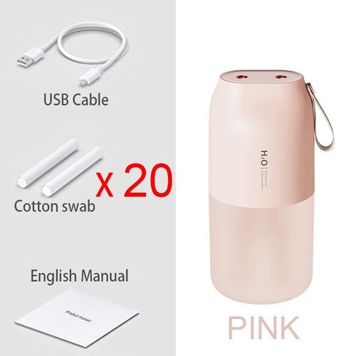 Humidificateur d'air,diffuseur d'arôme et d'huiles essentielles sans fil,modèle portable avec port USB,batterie de 2000mAh - Type PINK 20 Filters