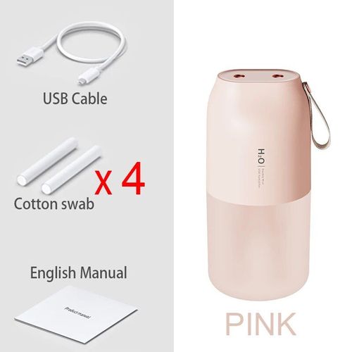 Humidificateur d'air,diffuseur d'arôme et d'huiles essentielles sans fil,modèle portable avec port USB,batterie de 2000mAh - Type PINK 4 Filters