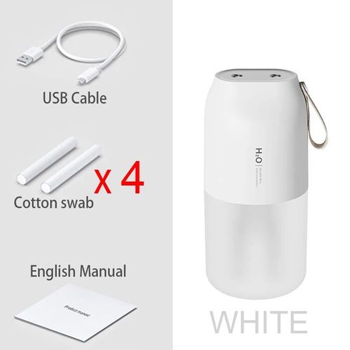 Humidificateur d'air,diffuseur d'arôme et d'huiles essentielles sans fil,modèle portable avec port USB,batterie de 2000mAh - Type WHITE 4 Filters