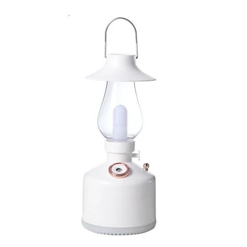 Humidificateur d'air sans fil aste par USB,lampe de camping,diffuseur d'aromathérapie avec lumière LED,lampe à kérosène rétro,brumisateur pour la maison - Type White