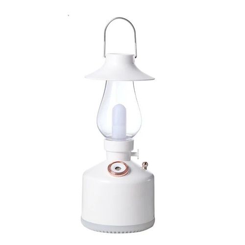 Humidificateur d'air à lampe rétro de bureau,diffuseur d'arômes sans fil,aste par USB,huile essentielle,7 lumières de document,brume fraîche - Type Camping White