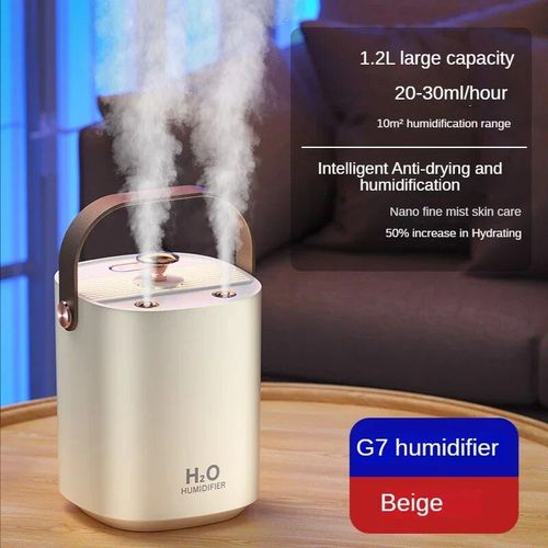 Humidificateur d'air de bureau Portable sans fil,Mini diffuseur,léger,brouillard lourd,chargeur USB,Double jet - Type Yellow-4000 mAh