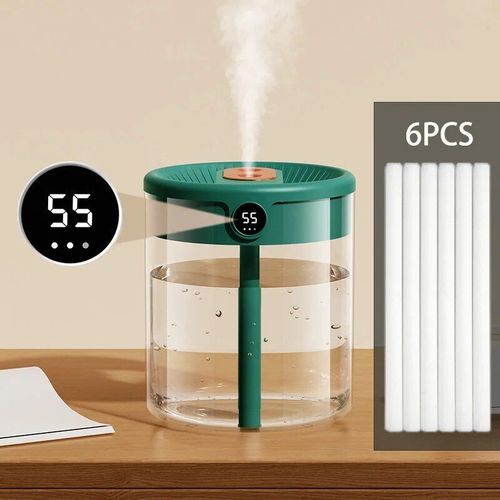 Humidificateur d'air à double buse avec écran LCD,diffuseur d'huiles essentielles,grande capacité,arôme domestique,2L - Type A3-With 6 Filters #A