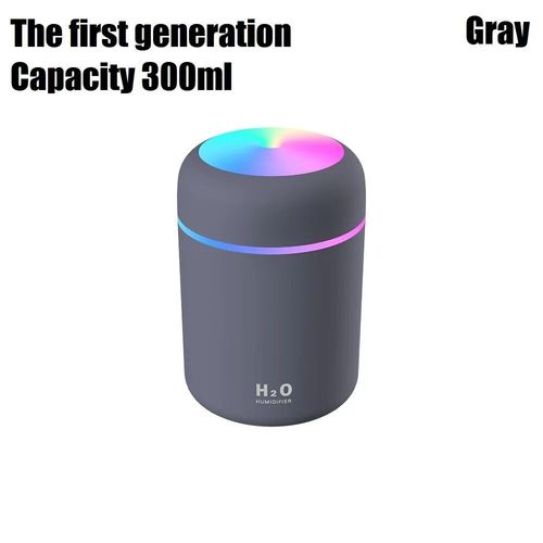 Humidificateur d'air à ultrasons avec lumière,diffuseur d'arômes,brumisateur frais,tasse colorée,supporter ficateur USB,maison et voiture,300ml - Type gray model 1