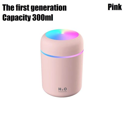Humidificateur d'air à ultrasons avec lumière,diffuseur d'arômes,brumisateur frais,tasse colorée,supporter ficateur USB,maison et voiture,300ml - Type pink model 1