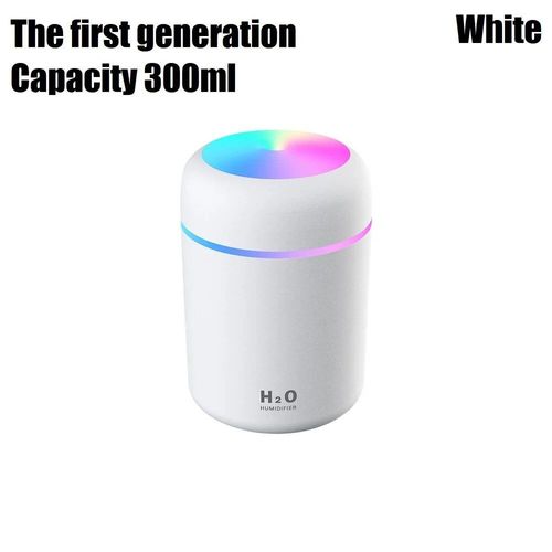 Humidificateur d'air à ultrasons avec lumière,diffuseur d'arômes,brumisateur frais,tasse colorée,supporter ficateur USB,maison et voiture,300ml - Type white model 1