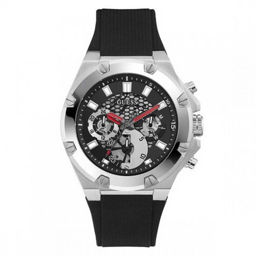 Guess Third Gear Montre Homme Multifonction Acier Silicone Noir Gw0334g1